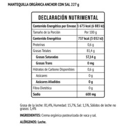 Mantequilla orgánica con sal 227 g